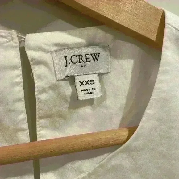 J. Crew Women’s Ruffled Sleeve Top Tunic White Lined Cotton Size XXS - Picture 4 of 6